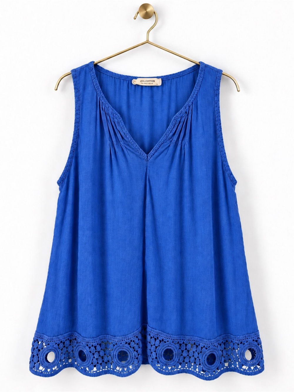 HARIS COTTON THE COLLECTION TOP BLUE LIGHTWEIGHT LINEN EXTRA LARGE